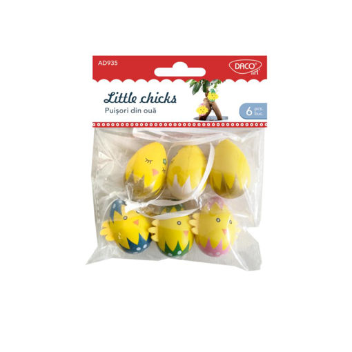 Picture of LITTLE CHICK HANGING EGGS 6 PACK